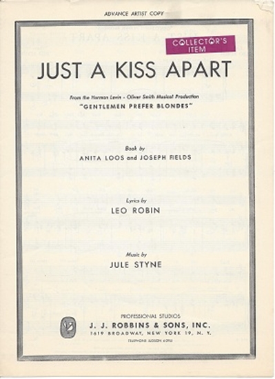 Picture of Just a Kiss Apart, from "Gentlemen Prefer Blondes", Jule Styne & Leo Robin