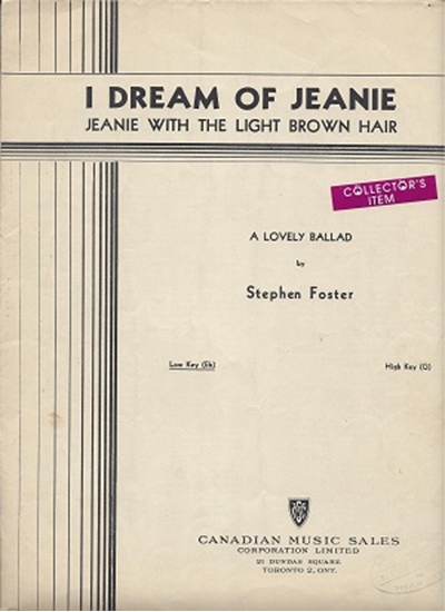 Picture of I Dream Of Jeanie, Stephen C. Foster, low voice solo