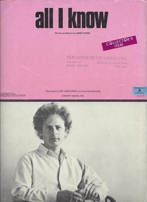 Picture of All I Know, Jimmy Webb, recorded by Art Garfunkel