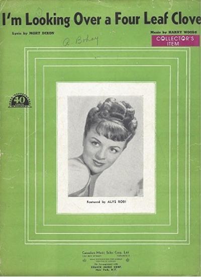 Picture of I`m Looking Over a Four Leaf Clover, Mort Dixon & Harry Woods, sheet music