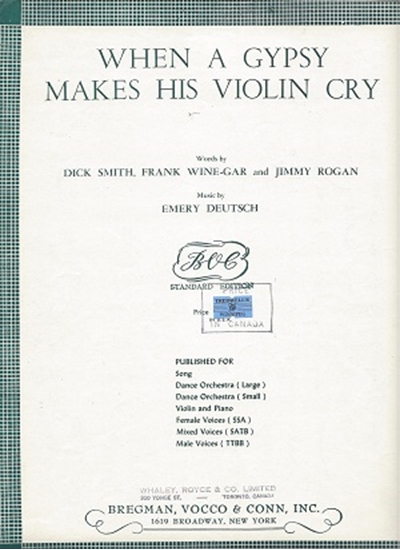 Picture of When A Gypsy Makes His Violin Cry, Emery Deutsch