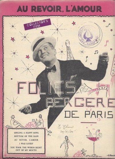 Picture of Au Revoir L'Amour, Maurice Chevalier, from "Folies Bergere De Paris", Jack Meskill & Jack Stern, sung by Maurice Chevalier