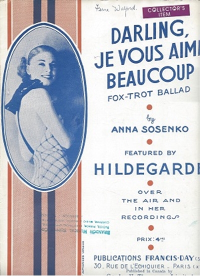 Picture of Darling Je Vous Aime Beaucoup, by Anna Soskenko, sheet music