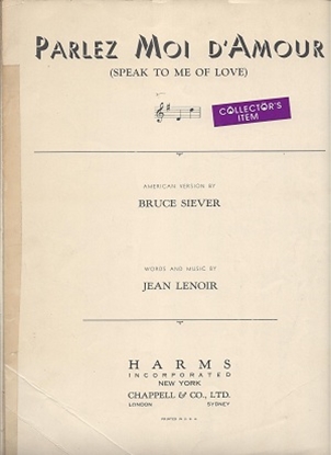 Picture of Parlez Moi d`Amour (Speak To Me Of Love), Jean Lenoir, medium voice solo