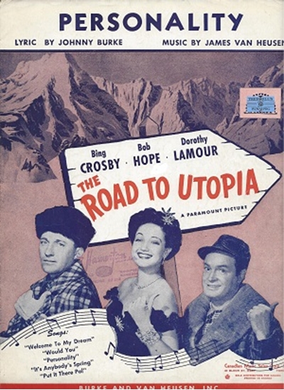 Picture of Personality, from movie "The Road to Utopia", Johnny Burke & James Van Heusen