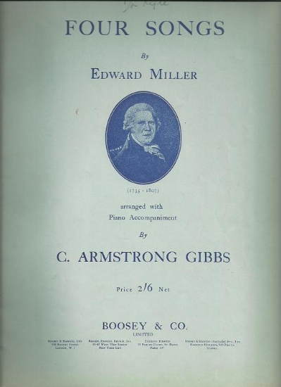 Picture of Four Songs by Edward Miller, arr. C. Armstrong Gibbs