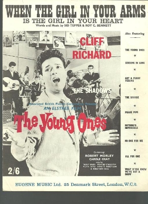 Picture of When The Girl In Your Arms Is The Girl In Your Heart, from movie "The Young Ones", Sid Tepper and Roy C. Bennett, recorded by Cliff Richard & the Shadows