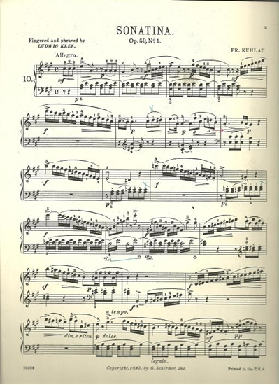 Picture of Sonatina Op. 59 #1, Friedrich Kuhlau, piano solo