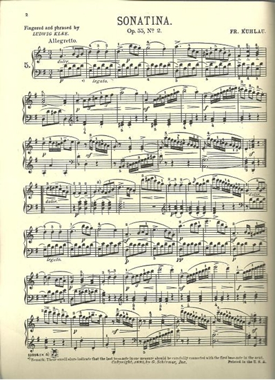 Picture of Sonatina Op. 55 #2, Friedrich Kuhlau, piano solo 