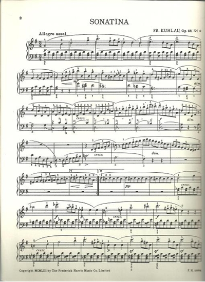 Picture of Sonatina Op. 88 #2, Friedrich Kuhlau, piano solo 