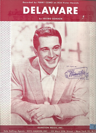 Picture of Delaware, Irving Gordon, recorded by Perry Como