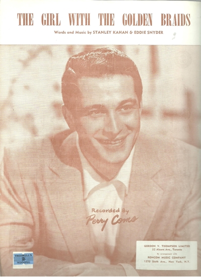 Picture of The Girl With The Golden Braids, Stanley Kahan and Eddie Snyder, recorded by Perry Como