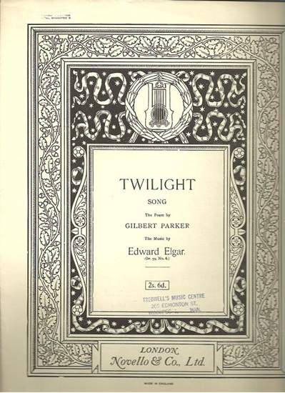 Picture of Twilight, Edward Elgar, medium vocal solo