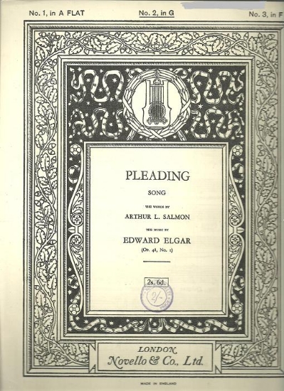 Picture of Pleading, Arthur L. Salmon & Edward Elgar, medium voice solo, key of "G"