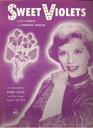 Picture of Sweet Violets, C. Coben & C. Grean, recorded by Dinah Shore