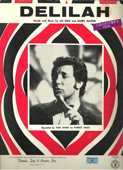 Picture of Delilah, Tom Jones, by L.Reed & B.Mason, sheet music