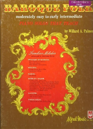 Picture of Baroque Folk, arr. Willard Palmer, piano solo