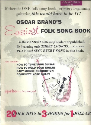 Picture of Oscar Brand's Easiest Folk Song Book, easy guitar 