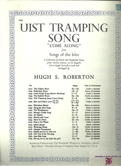 Picture of Uist Tramping Song, Come Along, from Songs of the Isles, Hugh S. Roberton
