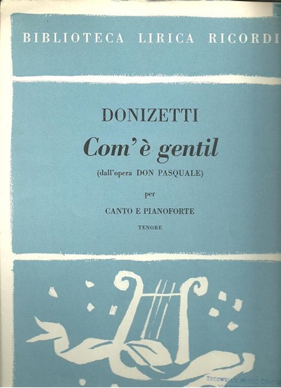 Picture of Com' e gentil, from "Don Pasquale", Donizetti, tenor vocal solo