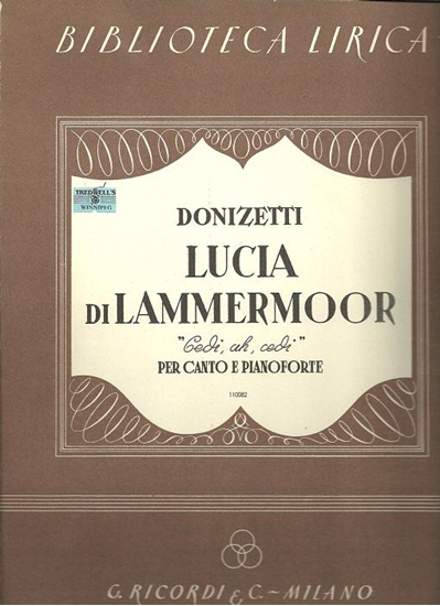 Picture of Cedi ah Cedi, from opera Lucia di Lammermoor, Gaetano Donizetti, baritone vocal solo