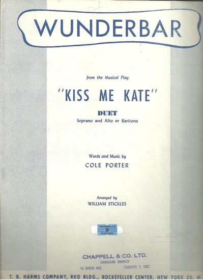 Picture of Wunderbar, from "Kiss Me Kate", Cole Porter, vocal duet