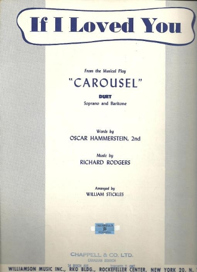 Picture of If I Loved You, from "Carousel", Rodgers & Hammerstein, vocal duet for soprano & baritone, sheet music
