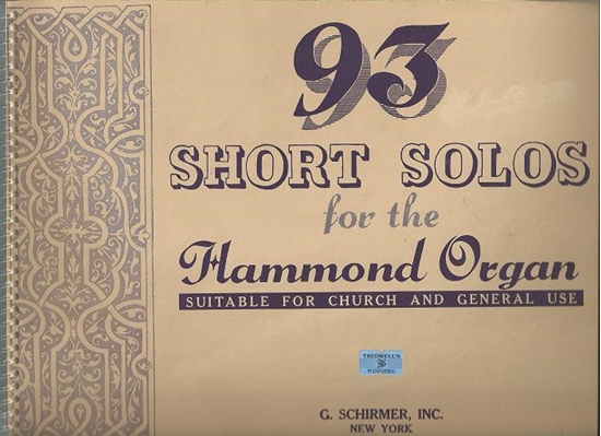 Picture of 93 Short Solos for the Hammond Ogan