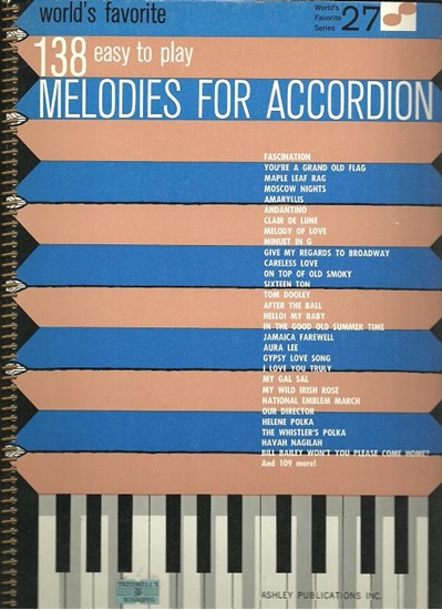 Picture of World's Favorite Series No. 27, 138 Easy to Play Melodies for Accordion, WFS27, ed. A. Gamse & S. Sechak, songbook
