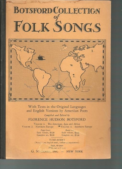 Picture of Botsford Collection of Folk-Songs Vol. 3 Southern Europe, ed. Florence Hudson Botsford