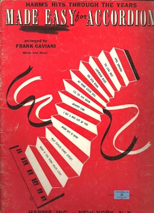 Picture of Harms Hits Through the Years, arr. Frank Gaviani, easy accordion 