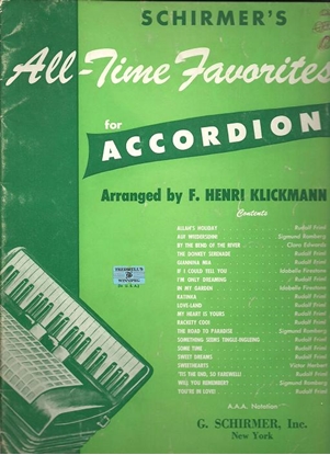 Picture of Schirmer's All-Time Favorites for Accordion (The Best of Rudolf Friml), arr. Henri Klickmann