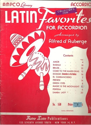 Picture of Latin Favorites for Accordion, arr. Alfred d'Auberge