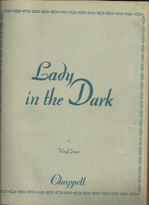 Picture of Lady in the Dark, Ira Gershwin & Kurt Weill, complete vocal score