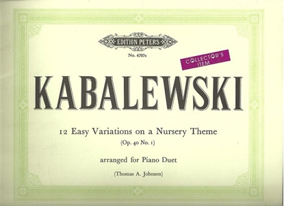 Picture of 12 Easy Variations on a Nursery Theme Op. 40 No. 1, Dmitri Kabalevsky, piano duet