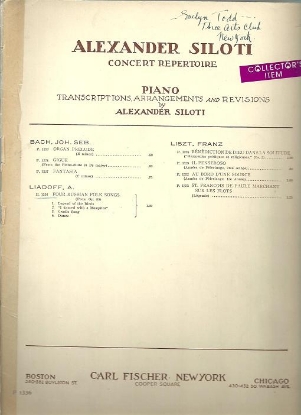 Picture of Four Russian Folk Songs Op. 58, Anatoly Liadoff, transcribed for piano solo by Alexander Siloti