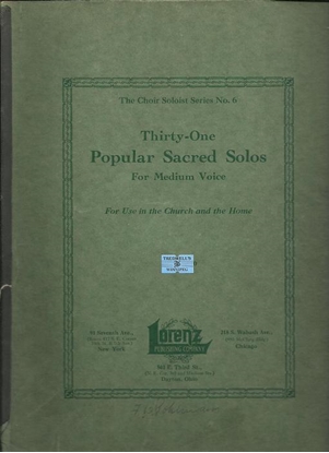 Picture of 31 Popular Sacred Solos for Medium Voice, Lorenz Publishing