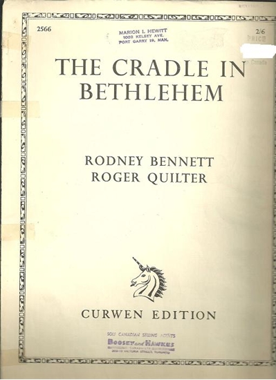 Picture of The Cradle in Bethlehem, Roger Quilter, medium low vocal sheet music
