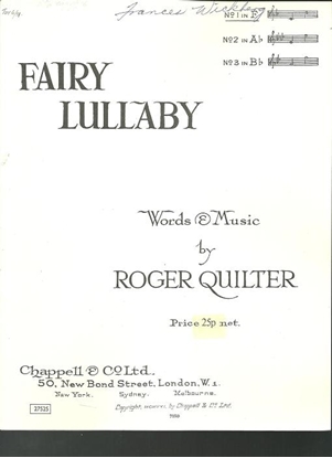 Picture of Fairy Lullaby, Roger Quilter, low voice solo