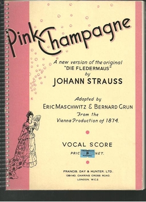 Picture of Pink Champagne, Die Fledermaus, Johann Strauss, opera vocal score