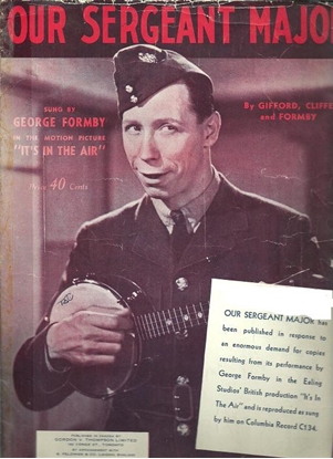 Picture of Our Sergeant (Sargeant) Major, from movie "It's in the Air", Gifford, Cliffe & George Formby