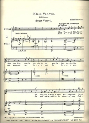 Picture of Sweet Venevil (Klein Venevil), Frederick Delius, vocal solo 