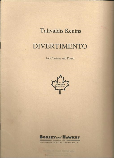 Picture of Thalivaldis Kenins, Divertimento for Clarinet & Piano