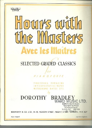 Picture of Hours with the Masters Volume 3, ed. Dorothy Bradley, piano solo 