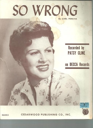 Picture of So Wrong, Carl Perkins, recorded by Patsy Cline, pdf copy 