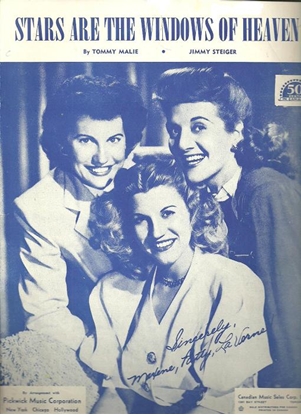 Picture of Stars are the Windows of Heaven, Tommy Malie & Jimmy Steiger, recorded by The Andrews Sisters