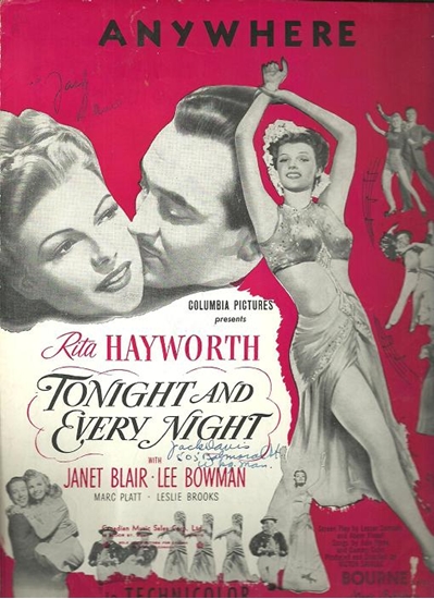 Picture of Anywhere, from movie "Tonight and Every Night", Sammy Cahn & Jule Styne