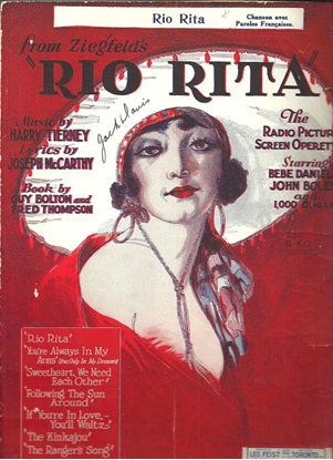 Picture of Rio Rita, movie title song, J. McCarthy & Harry Tierney