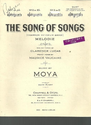 Picture of The Song of Songs (Chanson du coeur brise), Clarence Lucas/ Maurice Vaucaire/ Moya, medium high vocal solo