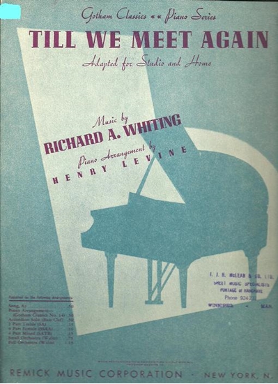Picture of Till We Meet Again, Richard A. Whiting, arr. Henry Levine, piano solo 